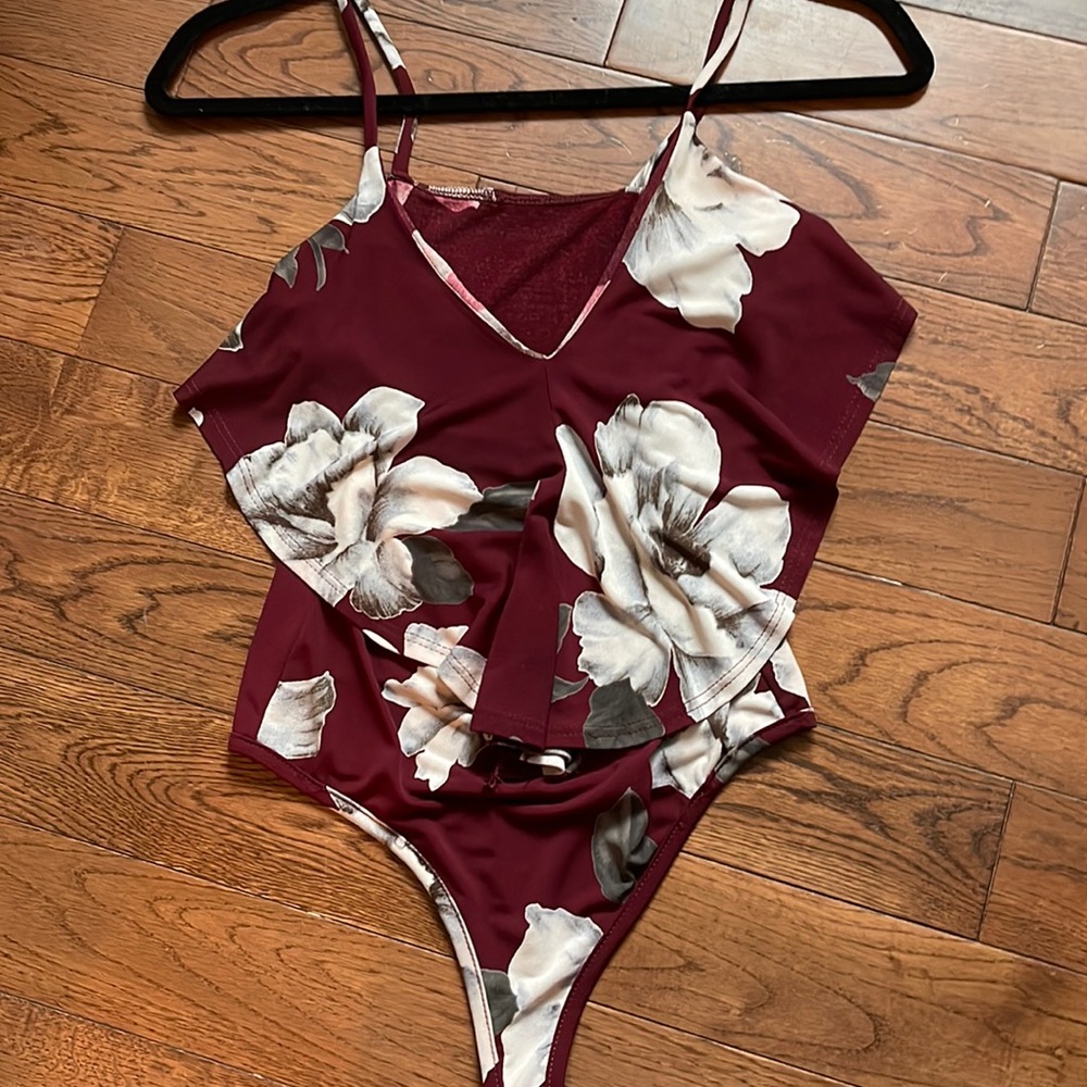 Red floral bodysuit